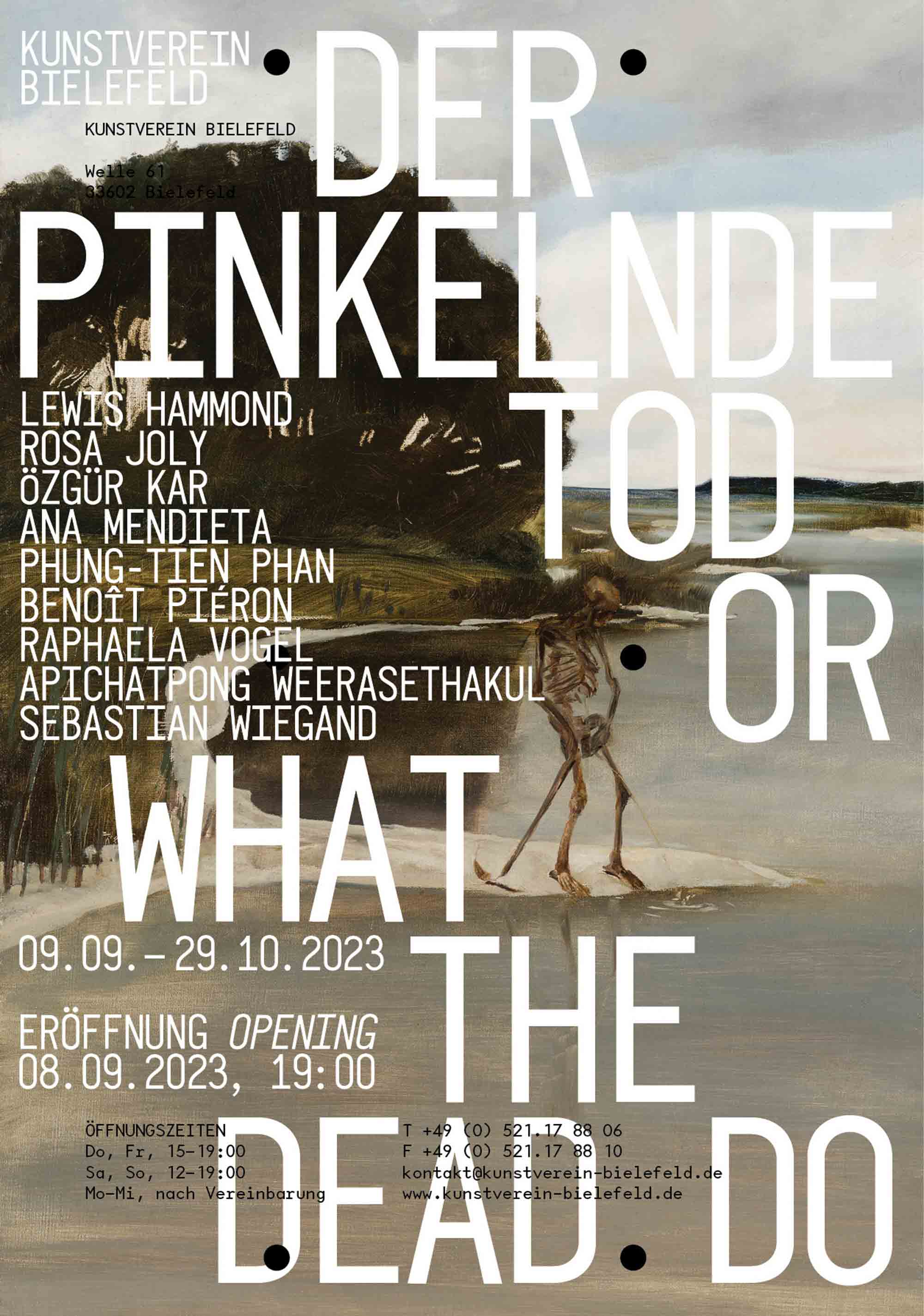 Kunstverein Bielefeld, »Der pinkelde Tod« or »What the Dead do«, 9. September bis 29. Oktober 2023